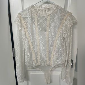 Free People cream bodysuit